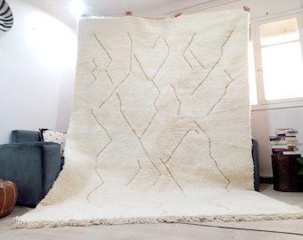 Beni Ouarain - Scandinavian Carpet  - beni ourain rug Style - Moroccan rug Wool Berber design - Handmade rug - Morocco Berber Rugs Style