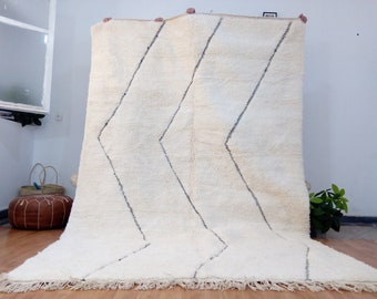berber rug - Handwoven beni ourain rug Style - Morrocan rug Wool Berber design Handmade rug - Berber Rugs waves Style - morocco rug