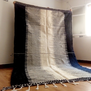 Large Moroccan rug handmade WOOL -  Moroccan carpet 10.2x6.3 feet, Hand Woven Zanafi Style , Moroccan rugs,Morocco carpet. hand woven rug