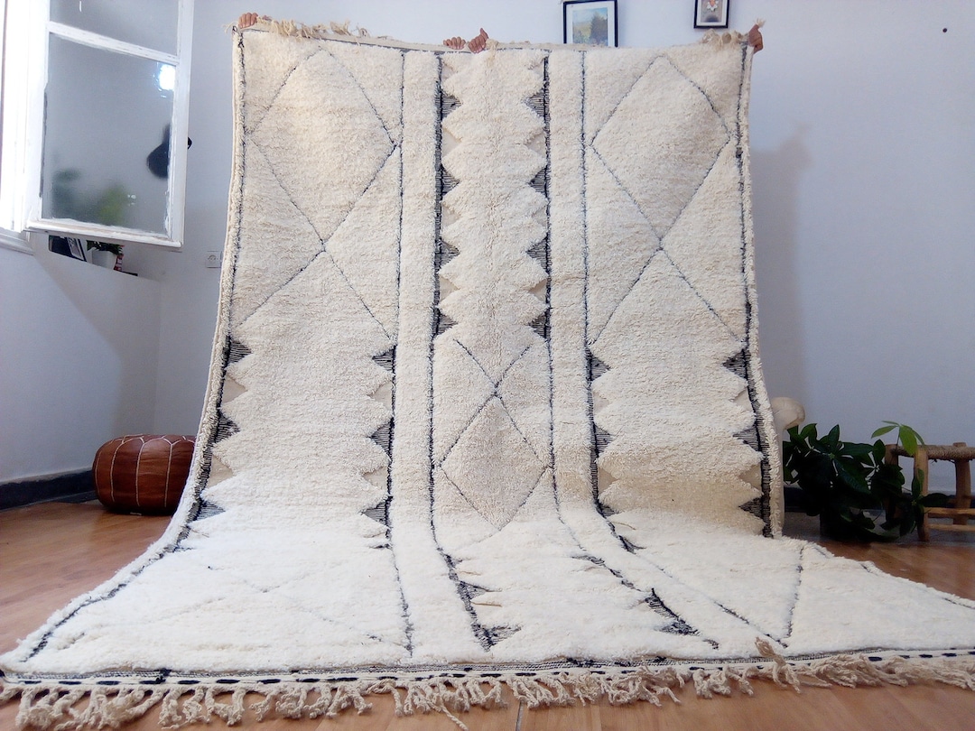 Beni Ourain Art Design- Full Wool Rug ,moroccan Rug ,berber Carpet ...