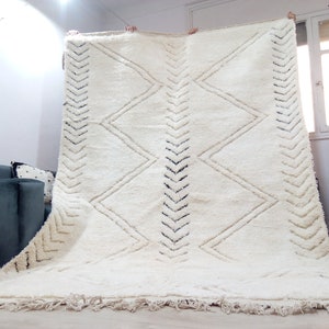 beni ourain style  - Moroccan rug - Wool Berber carpet Handmade rug from morocco - Berber rug - Scandinavian Rug - Authentic morocco rug