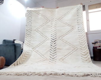 beni ourain style  - Moroccan rug - Wool Berber carpet Handmade rug from morocco - Berber rug - Scandinavian Rug - Authentic morocco rug