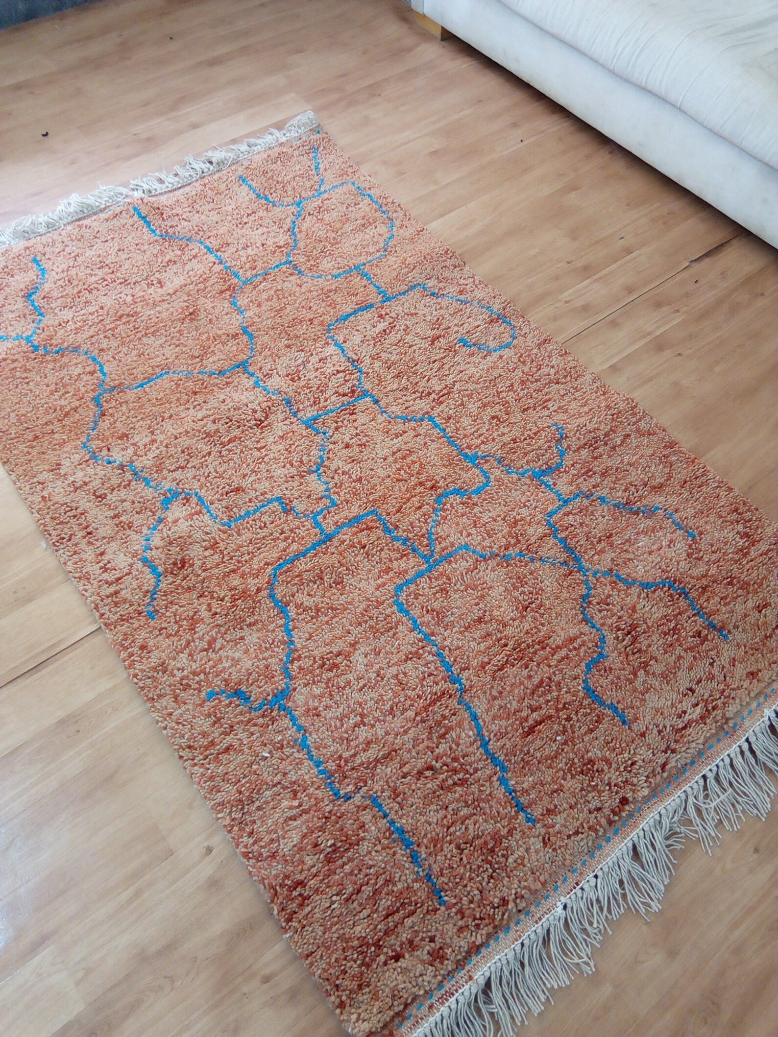 Moroccan Beni Ourain Style Clay Color Rug 6.2x3.8ft / Etsy