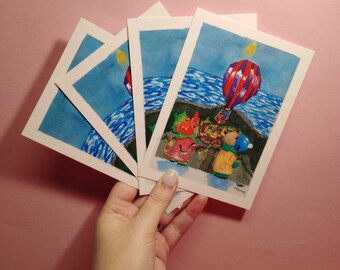 Anticipating Christmas Postcard Set of 4