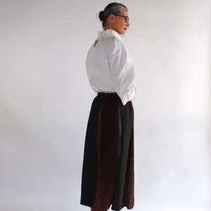 Wild Silk Pleated Skirt Patchwork Skirt Silk Skirt Long Skirt Handmade Cape Unique Cape Pleated Maxi Skirt image 2