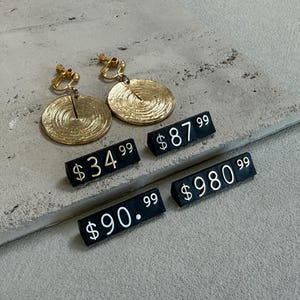 Pricing Tag, Price Sign, Mini Price Tag, Price Tag for Jewelry Display, Counter Stand, Number Price, Block Kit for Retail Shop, .99