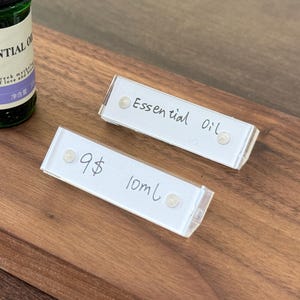 Branding Sign, Clear Acrylic Branding Tag, Clear acrylic label frame With Magnetics, Business Name Sign, Price Tag, Clear Acrylic Price Tag,