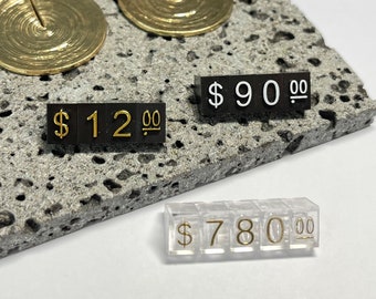 Price Tag, Price Sign, Small Price Tag, Price Tag for Jewelry Display, Counter Stand, Number Letter Dollar Price, Block Kit for Retail Shop