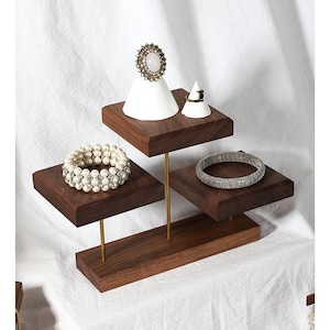 jewelry display set, jewelry organizer, ring stand, earring stand, wood jewelry display, wooden organizer, earring display, display, SJ711