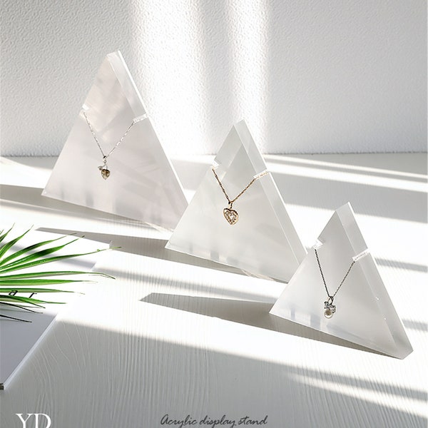 Triangle Clear Acrylic Necklace Display Stand, Acrylic Necklace Holder, Retail Display, Necklace Organizer, Necklace Holder,