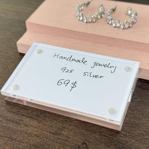 Branding Sign, Clear Acrylic Branding Tag, Clear acrylic label frame With Magnetics, Business Name Sign, Price Tag, Clear Acrylic Price Tag,