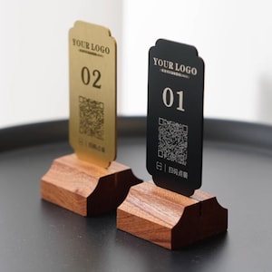 Personalisiertes Brandzeichen, Geschäftsnamenständer, Logoständer, personalisierter QR-Code-Stand, Produktnamensschild, Preisschild, Preisschild,