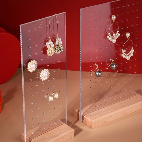 Wood Earring Stand Earring Display Holder Wood Jewelry Etsy