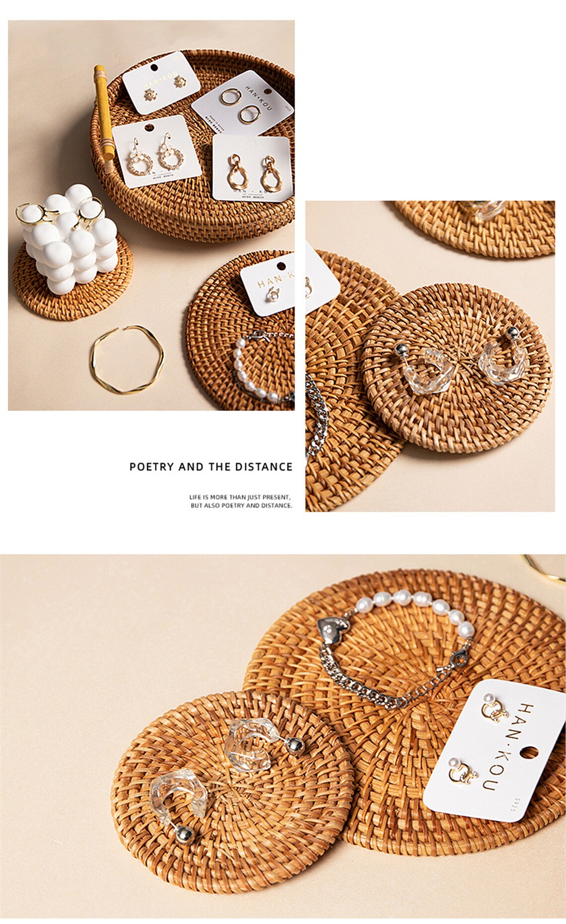 Retro Rattan Jewelry Display Rattan Jewelry display Jewelry Etsy