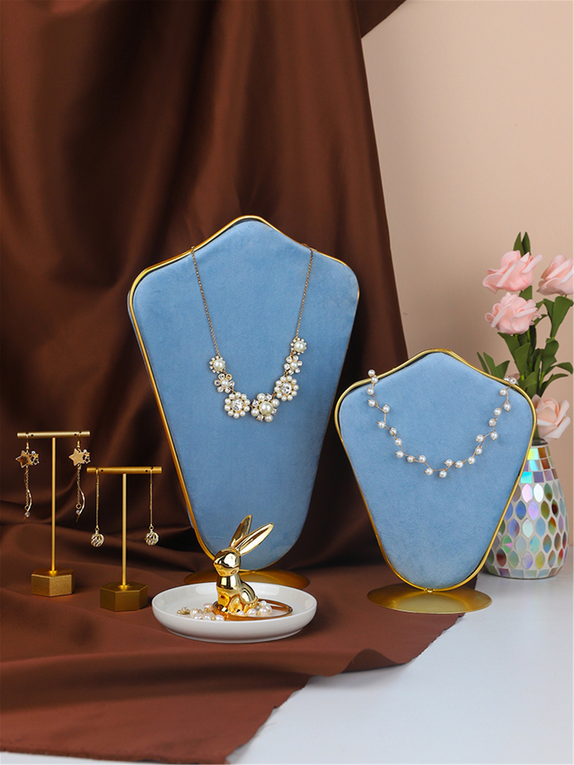 Blue Retro Jewelry Display Velvet Jewelry Display Ring Etsy
