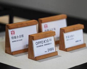 Price Tag, Brand Sign, Wood Acrylic Brand Sign, Price Tag for Jewelry Display, Counter Stand, Wooden Price Stand, Block Kit for Retail Shop