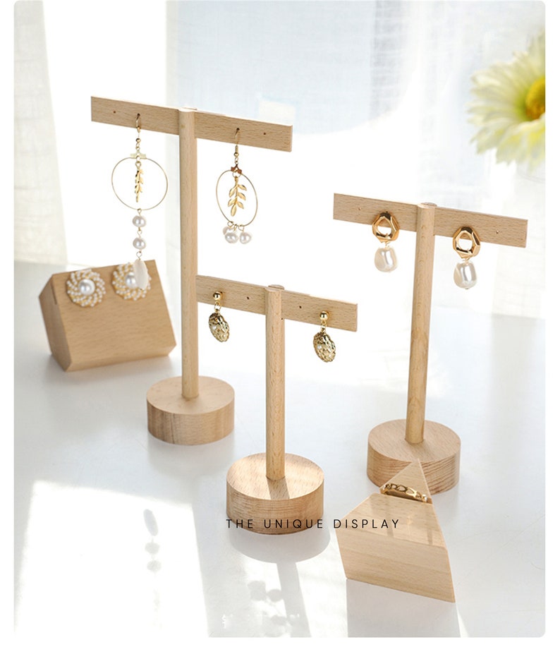 Wood Earrings Display Stand Stud Earrings Display Minimalist Etsy