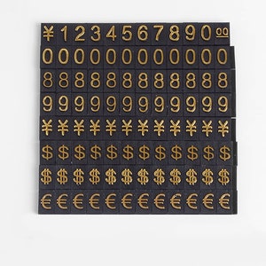 Etiqueta de precio, letrero de precio, etiqueta de precio pequeña, etiqueta de precio para exhibición de joyas, soporte de mostrador, precio en dólares con números y letras, kit de bloques para tienda minorista