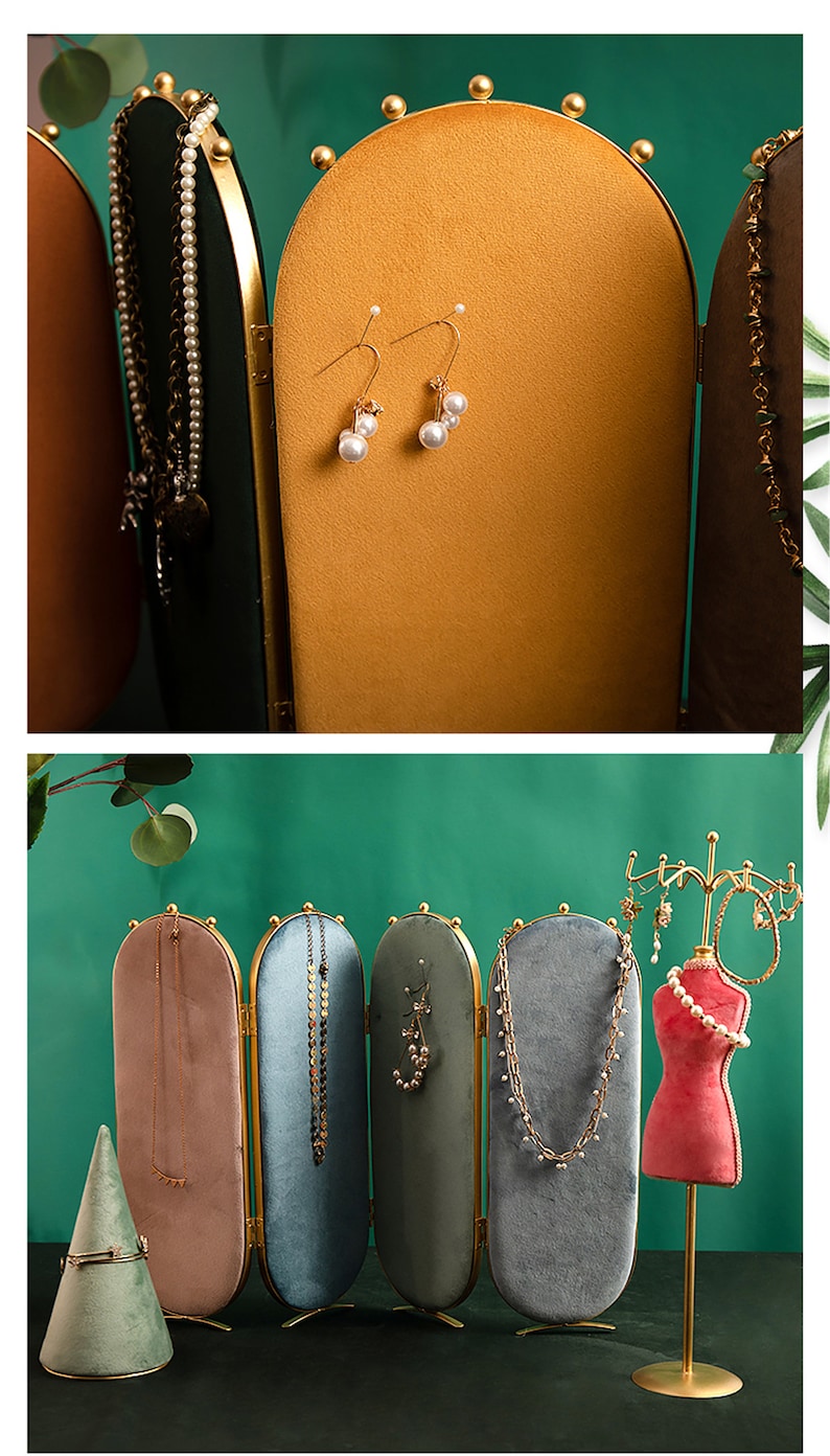 Retro Jewelry Display Velvet Jewelry Display Necklace Etsy