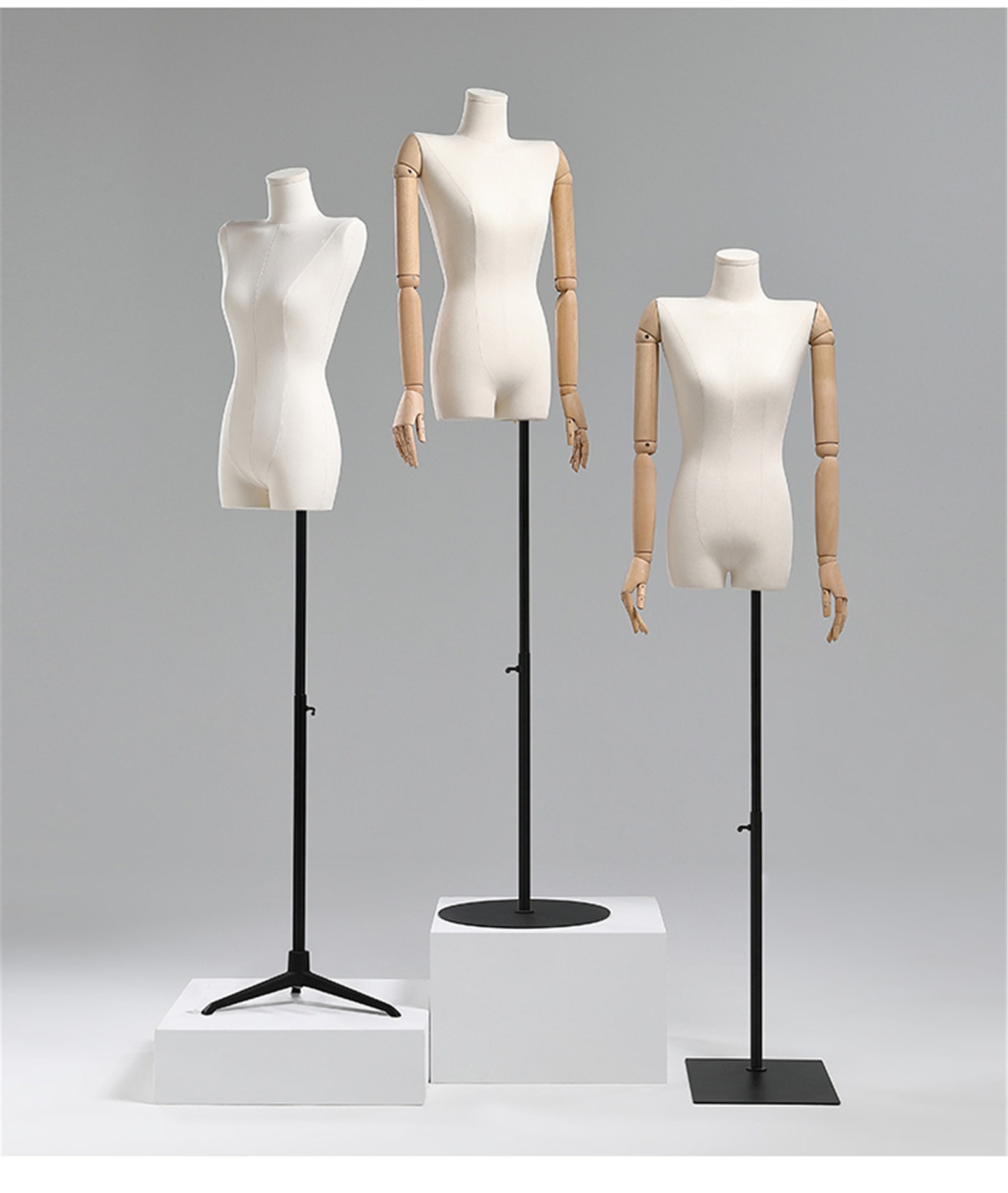 Adjustable Height Female Mannequin Half Body Mannequin With Etsy