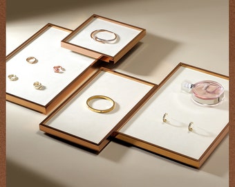 metal jewelry display tray, gold earring/ring/bracelet display tray, jewelry display set, retail display, craft fair jewelry display,