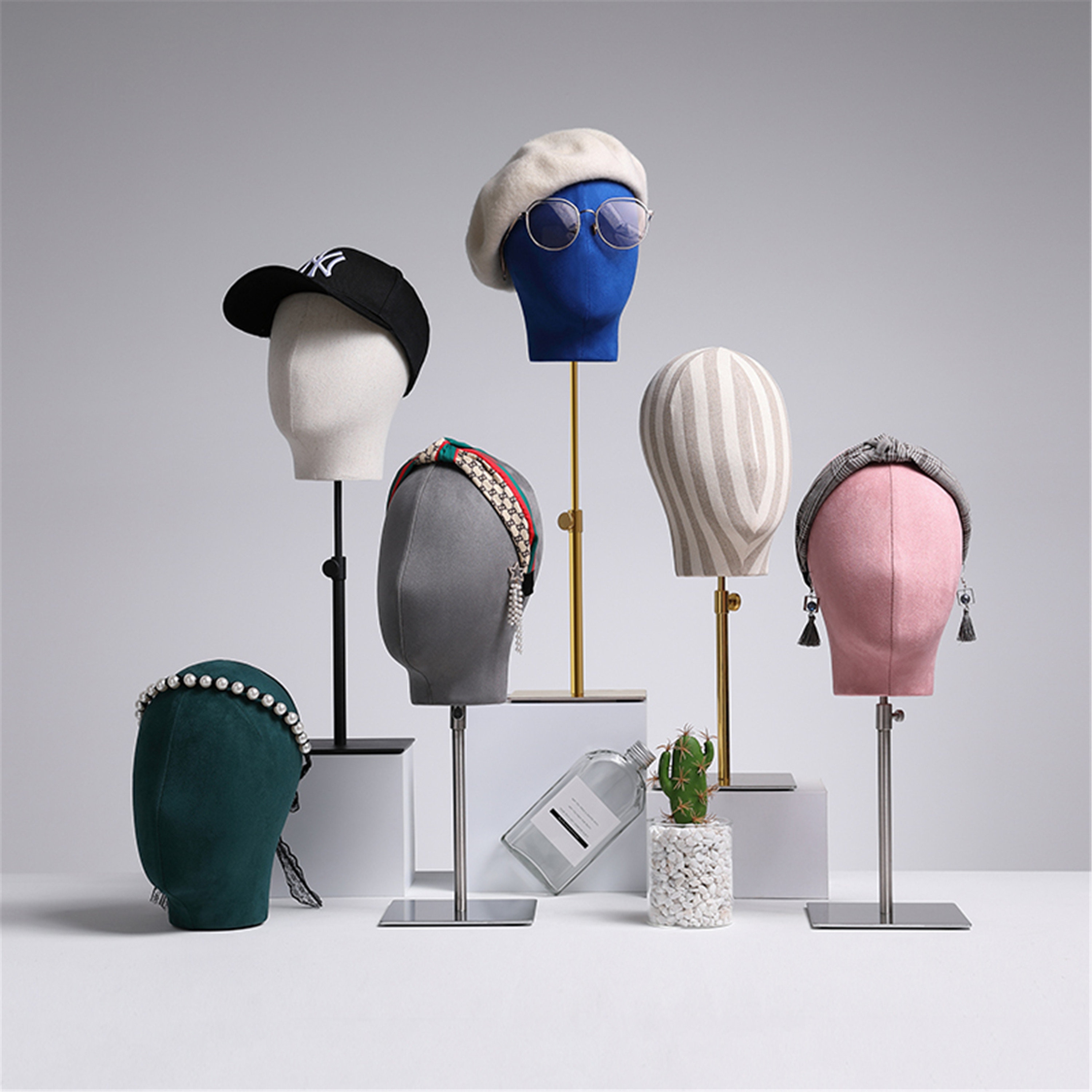 Headphone Stand Mannequin Head Hat Stand Decoupaged Head Display Head