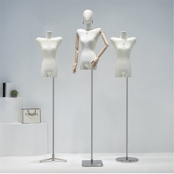 Adjustable Height Female Mannequin, Half Body Mannequin With Metal Base,  Adult Mannequin With Wooden Hand, Flexible Wooden Finger, LG808 -  Hong  Kong