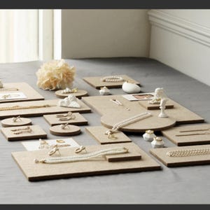 Jewelry display rack, Light brown pad jewelry display pieces, earrings, rings, store counter, jewelry storage, jewelry display props
