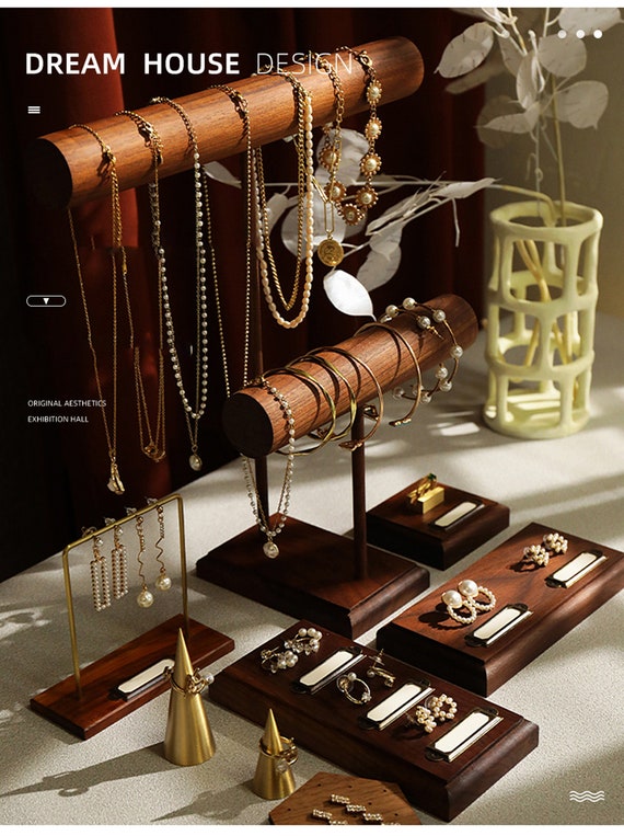 Expositores de joyería de madera ajustables para pendientes y joyas,  organizador de joyas, exhibición de joyas -  México