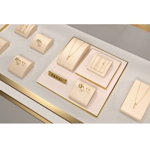 Champagne Jewelry Display Set, Watch Display, PU/metal Jewelry display, Ring Holder, Earring Display Set, Jewelry Holder, Necklace Holder,