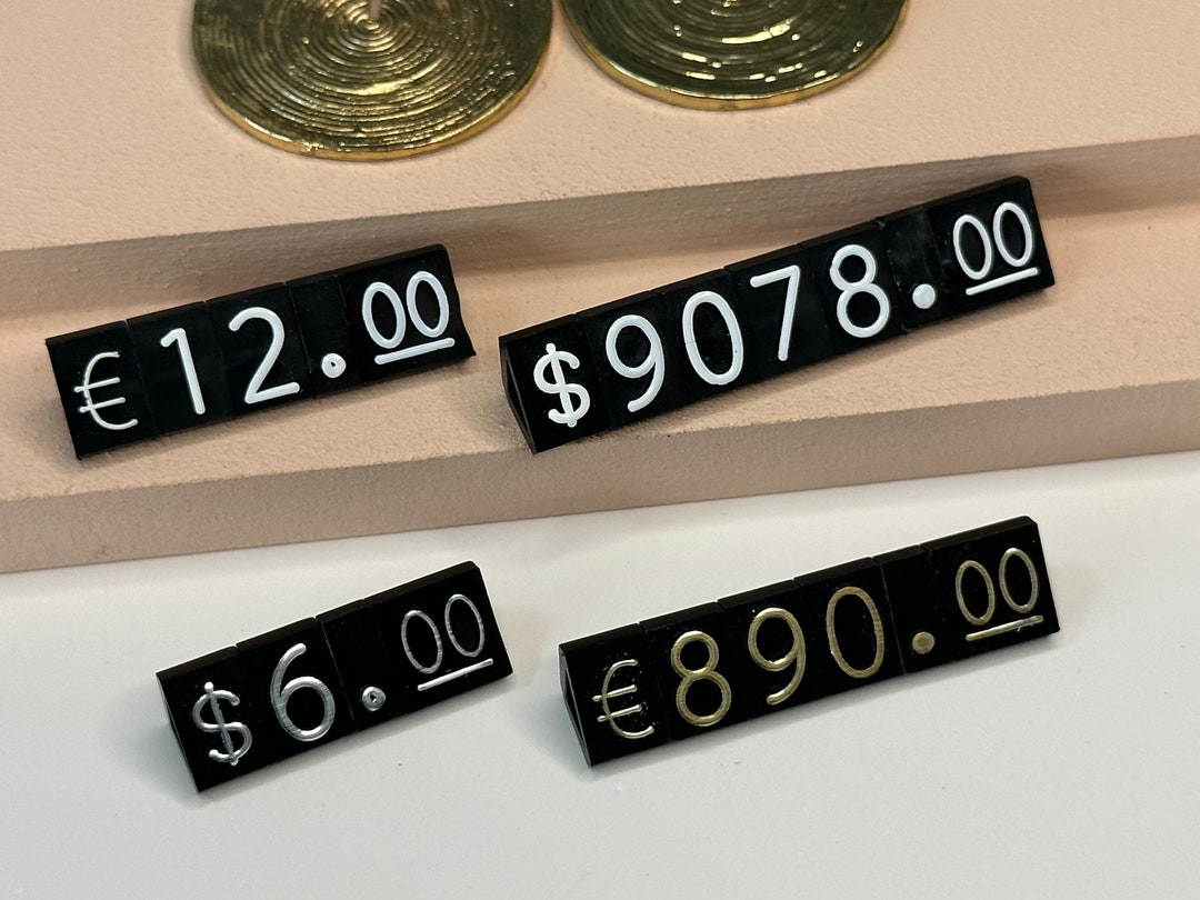 10 Set Display Prezzi Con Cubetti Numerici - Nero Su Bianco, Per Vetrine Negozi E Esposizioni - Foto 3