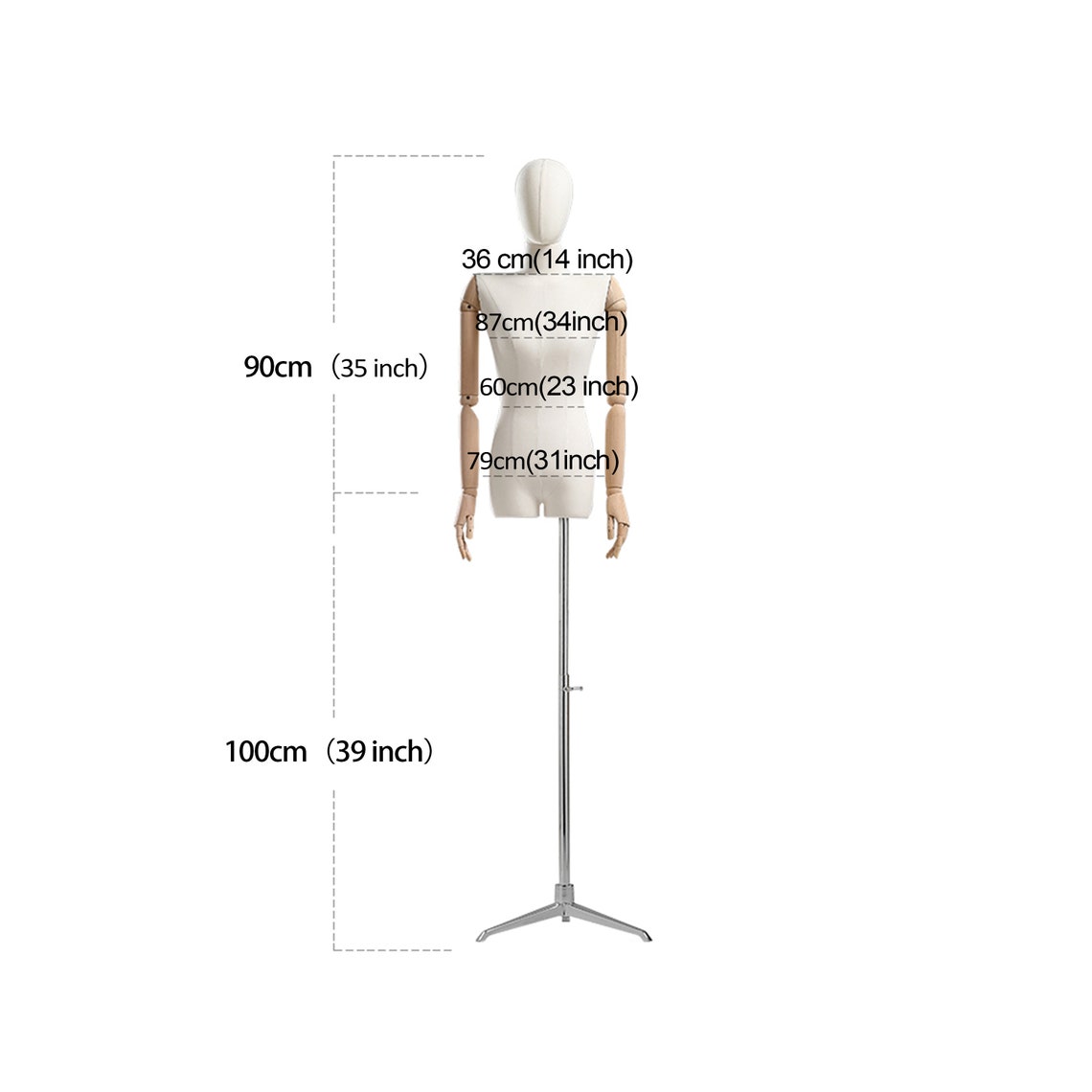 Adjustable Height Female Mannequin Half Body Mannequin with Etsy