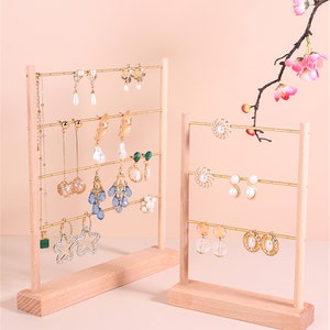Wood Earring Stand, Earring Display Holder,  Wood Jewelry Display, Jewelry Organizer, Earring Organizer, Earring Display Stand, 01151