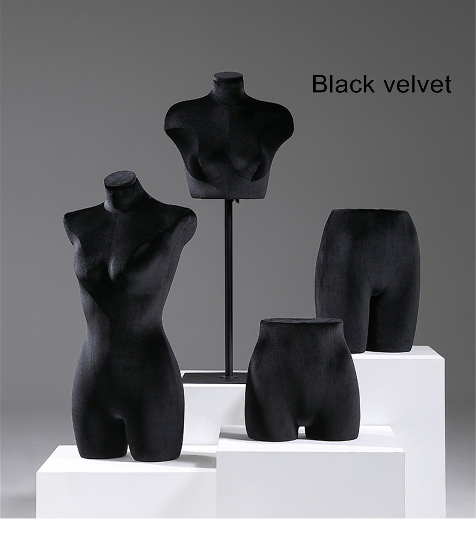 Velvet Female Half Body Mannequin Mannequin with Adjustable Etsy