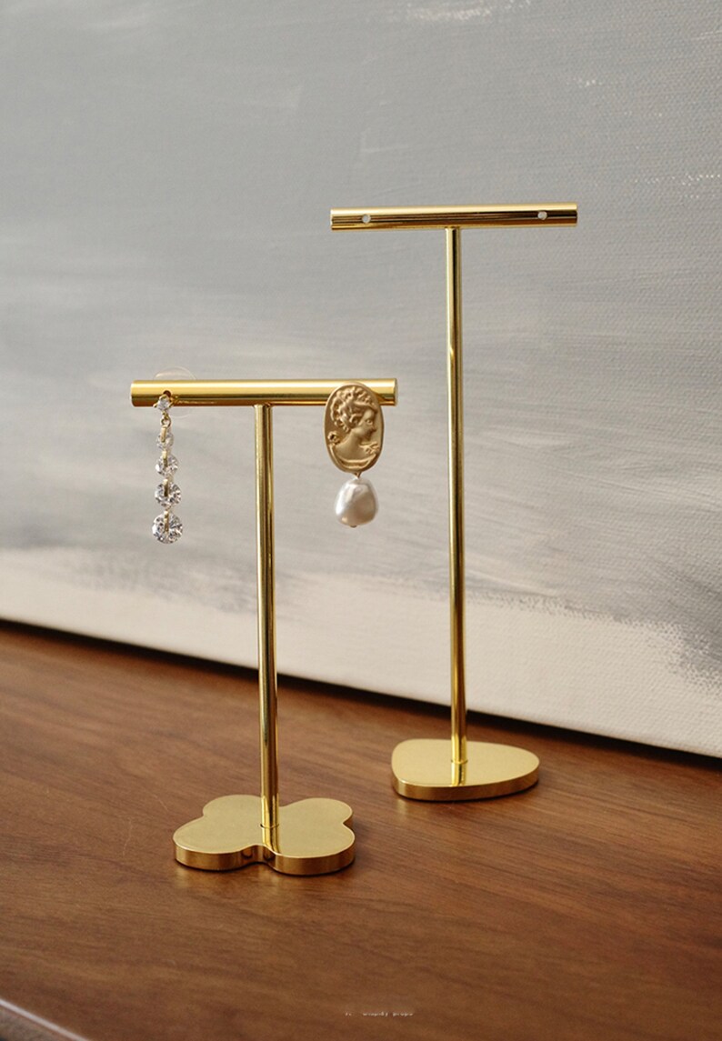 Gold Metal Earring Holder Earring Stand Jewelry Organizer Etsy