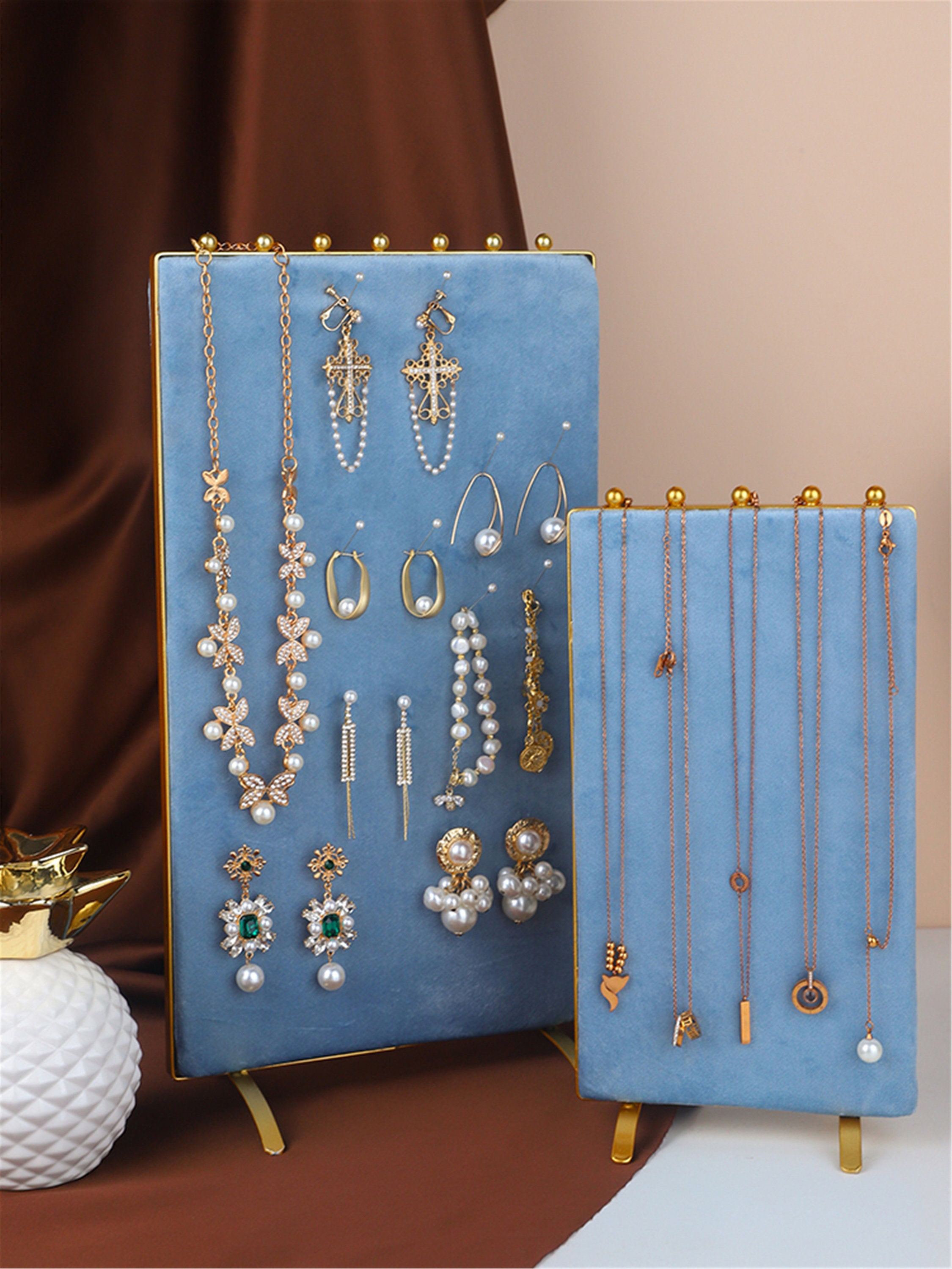 Blue Retro Jewelry Display Velvet Jewelry Display Ring Etsy