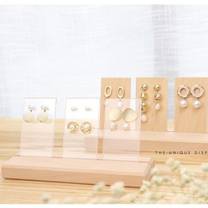 jewelry organizer, jewelry display set, earring stand, wooden jewelry display, earring holder, wood display stand, craft show display, 2482