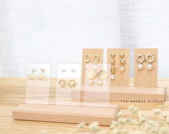 jewelry organizer, jewelry display set, earring stand, wooden jewelry display, earring holder, wood display stand, craft show display, 2482