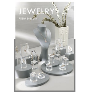 Grey Mannequin Display For Jewelry Display, Necklace Holder, Grey Mannequin Display, Jewelry Display Set, Necklace Display Bust, YD831