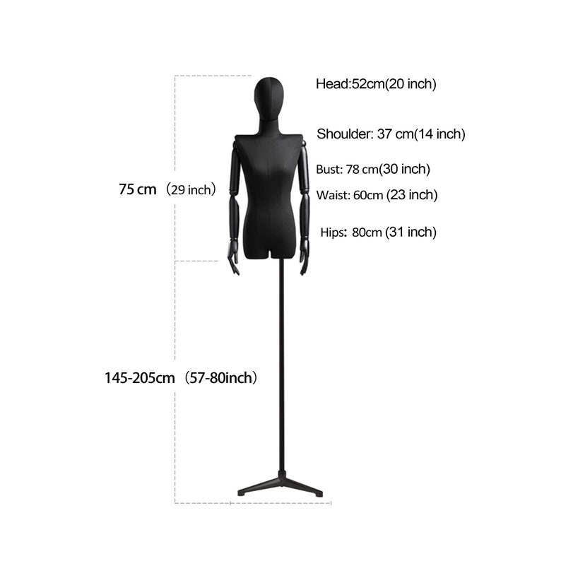 Adjustable Height Female Mannequin Half Body Mannequin With Etsy