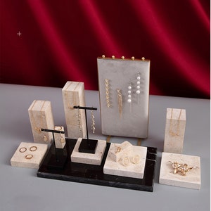 jewelry organizer, natural stone for jewelry display, jewelry display, gold jewelry display, retail display, craft fair jewelry display,