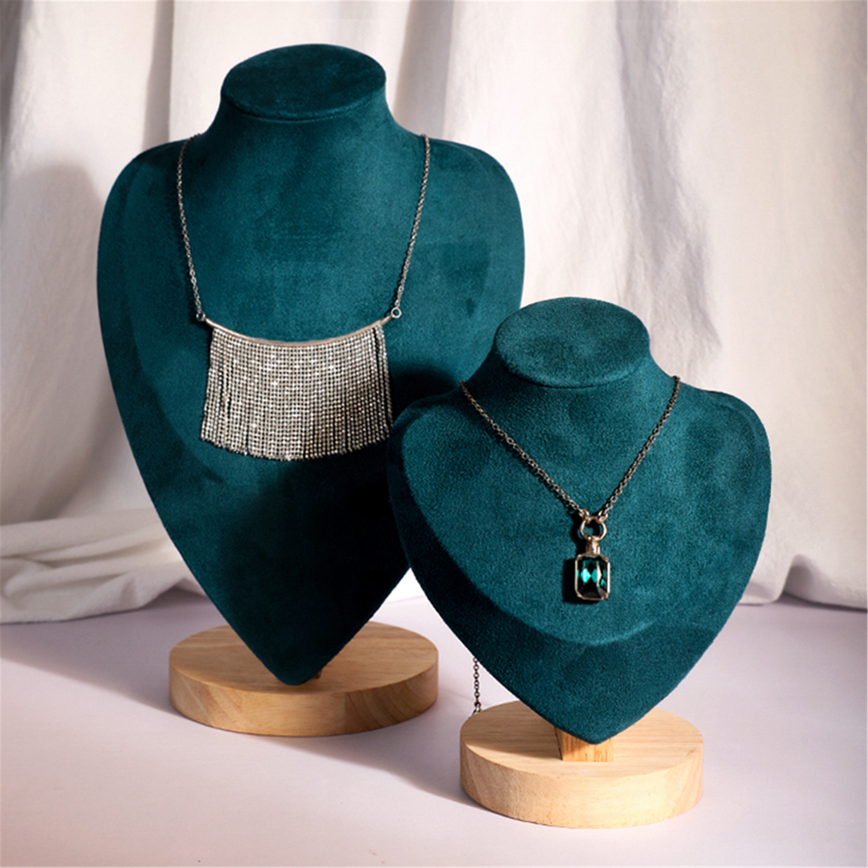 Velvet Display For Jewelry Display Necklace Holder Green Etsy