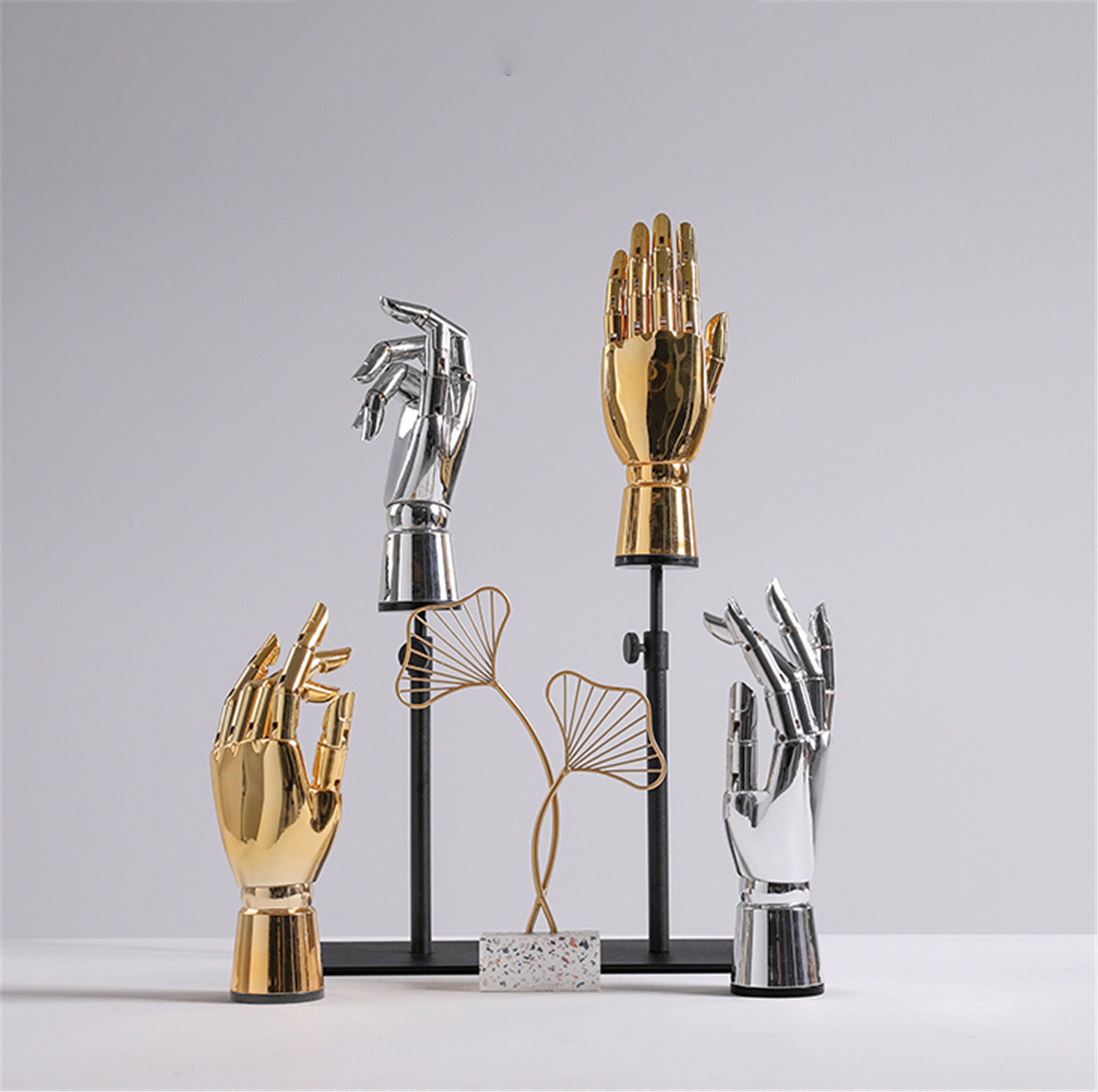 Adjustable Jewelry Hand Display: Golden/silver Movable Ornament - Etsy