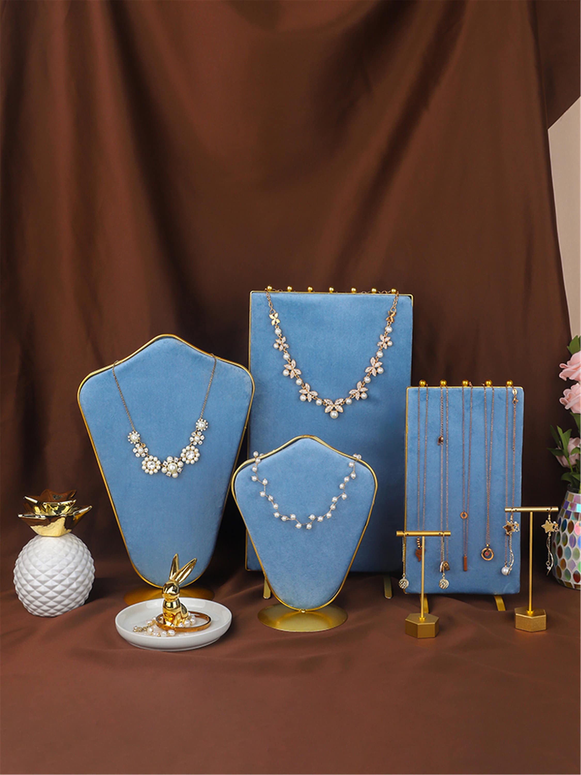 Blue Retro Jewelry Display Velvet Jewelry Display Ring Etsy
