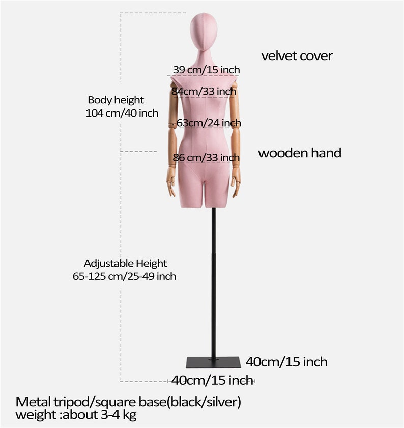 Adjustable Height Female Mannequin Half Body Mannequin with Etsy