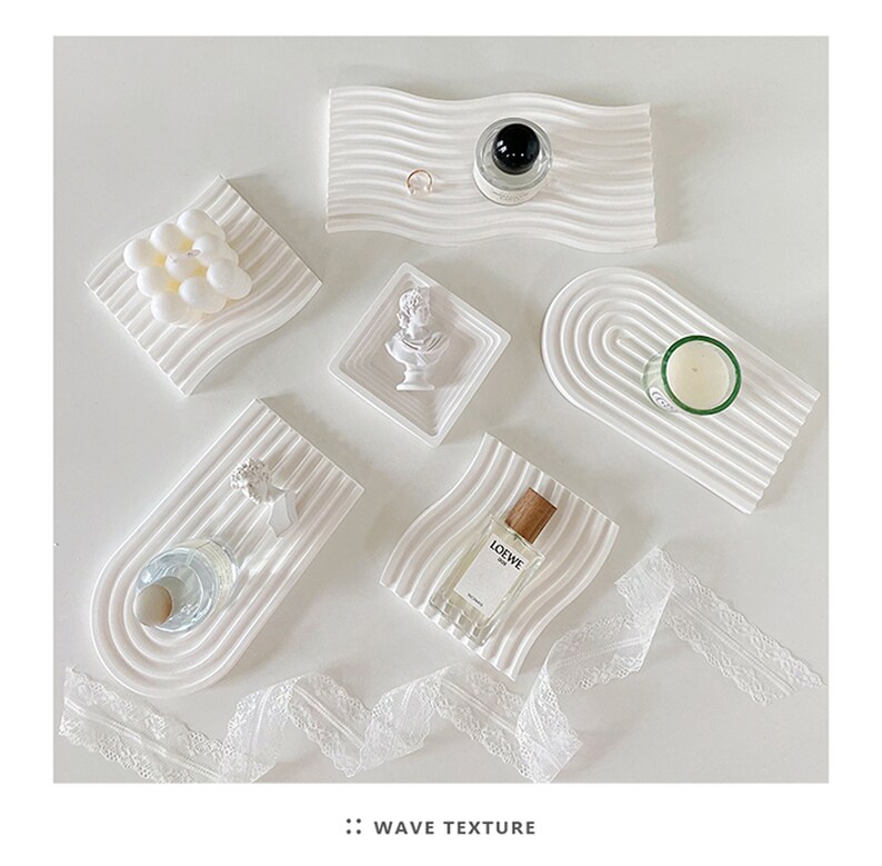 Accesorios de fotografía de yeso blanco: Exhibición de joyas y cosméticos imagen 2