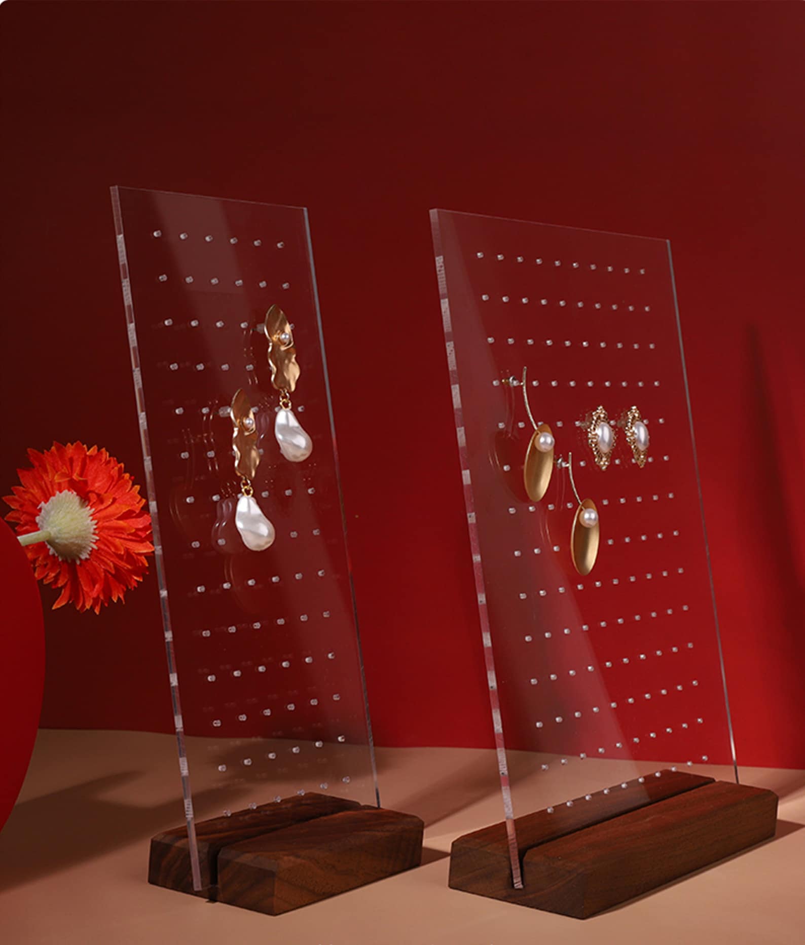 Earring Holder Acrylic Jewelry Stand Wood Jewelry Stand Etsy