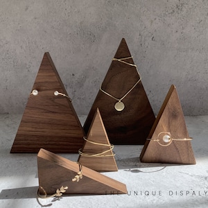 Triangle Necklace Display Stand, Wooden Necklace Holder, craft show display, retail display, necklace organizer, necklace holder, 718