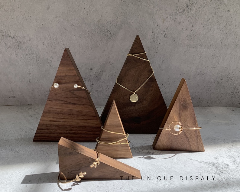 Triangle Necklace Display Stand, Wooden Necklace Holder, craft s