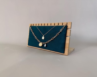 Velvet Necklace Display: Mannequin Jewelry Holder Set